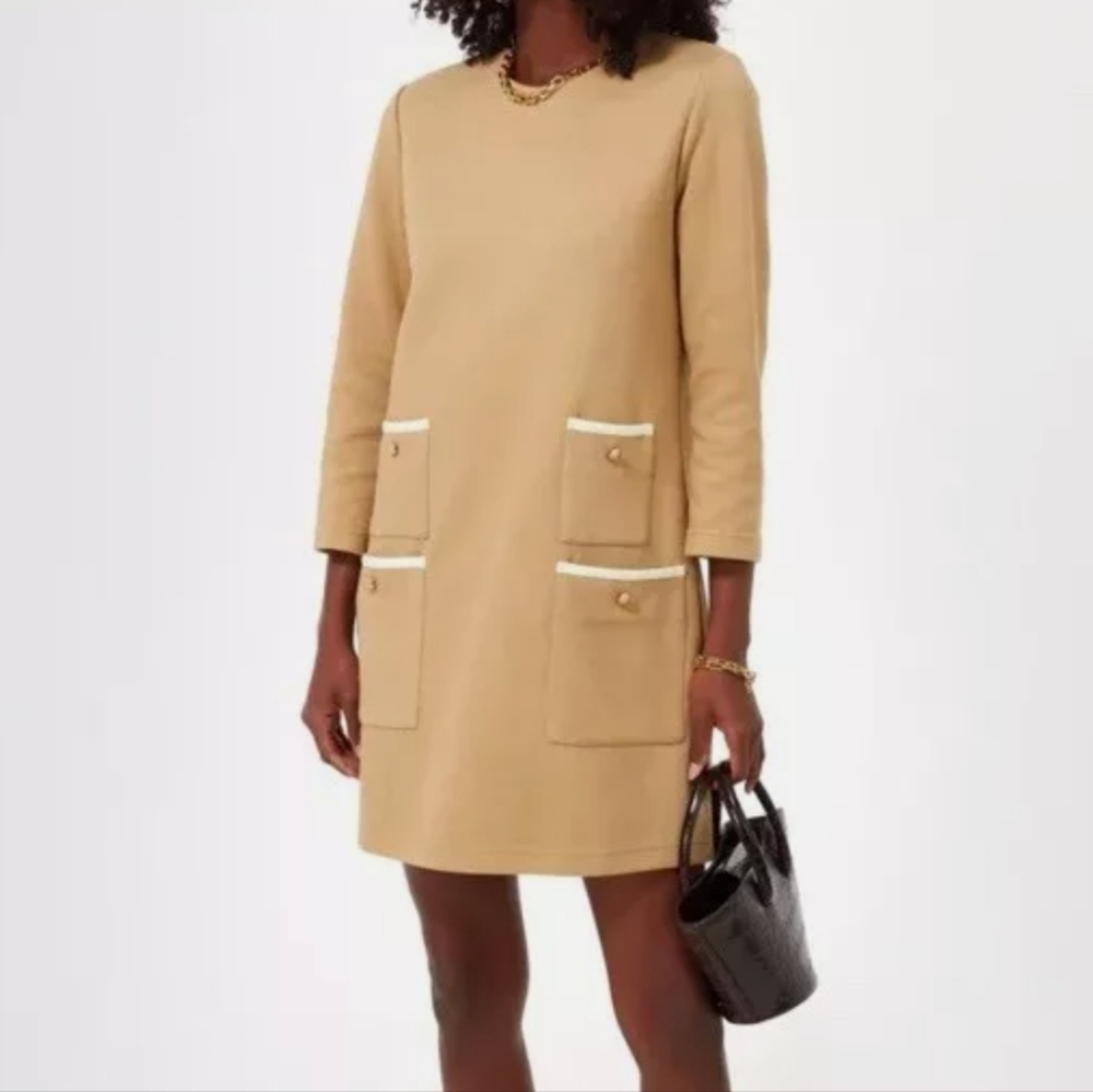 NWT Tuckernuck Tan Croissant Francoise Mod Mini Dress - Size Medium